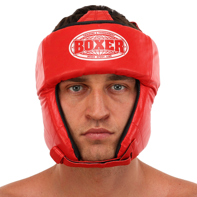 Шолом боксерський відкритий шкіряний BOXER 2027 M-L кольори в асортименті