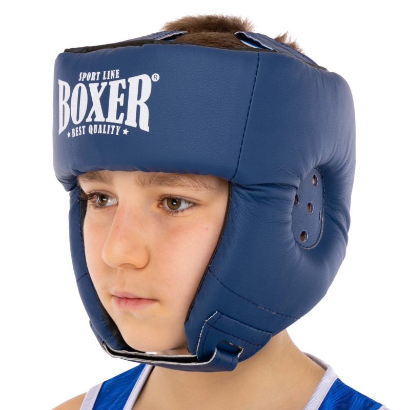 Шолом боксерський відкритий штучна шкіра BOXER 2028-N M-L кольори в асортименті