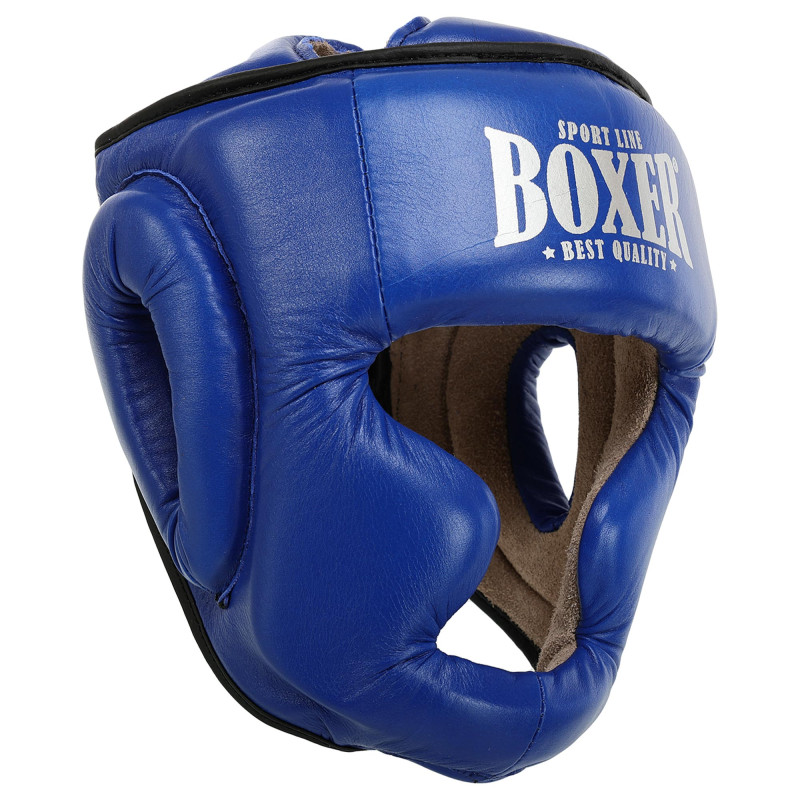 Шолом боксерський з повним захистом шкіряний BOXER NEW 2033-N М-L кольори в асортименті