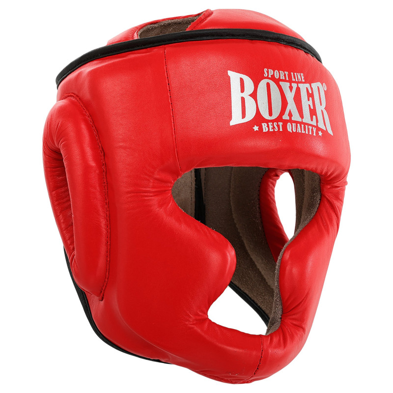 Шолом боксерський з повним захистом шкіряний BOXER NEW 2033-N М-L кольори в асортименті