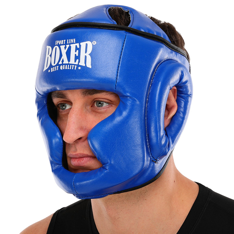 Шолом боксерський з повним захистом штучної шкіри BOXER NEW 2036-N М-L кольори в асортименті