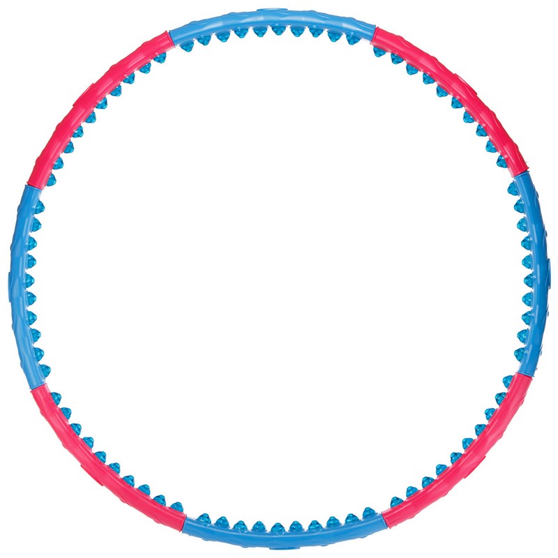 Обруч для схуднення масажний розбірний Хула Хуп Hula Hoop SUPER WIDE 3002 8 секцій рожевий-блакитний
