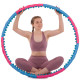 Обруч для схуднення масажний розбірний Хула Хуп Hula Hoop SUPER WIDE 3002 8 секцій рожевий-блакитний
