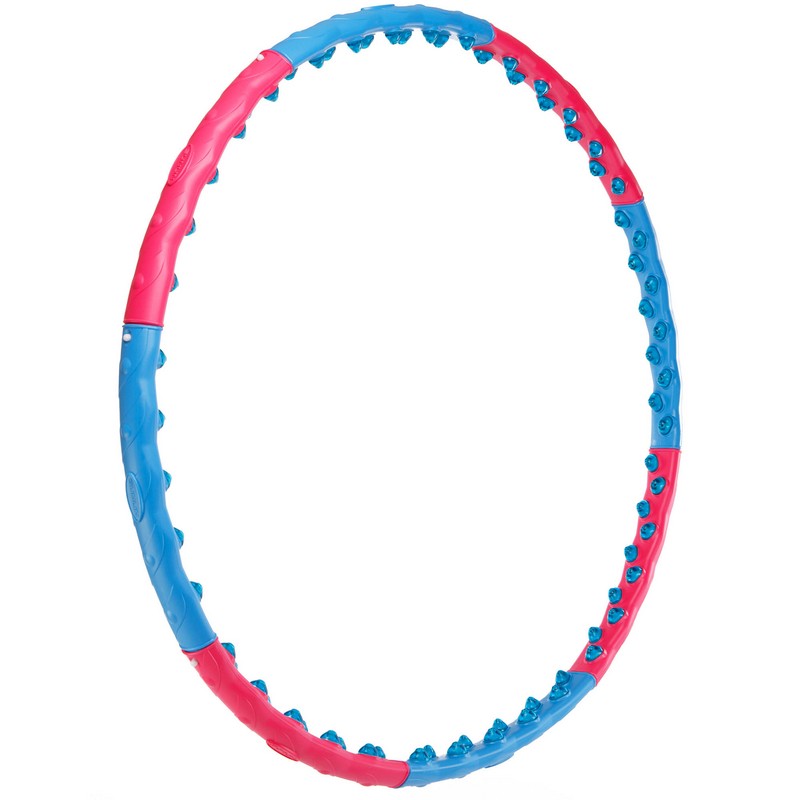 Обруч для схуднення масажний розбірний Хула Хуп Hula Hoop SUPER WIDE 3002 8 секцій рожевий-блакитний