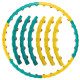 Обруч для схуднення масажний розбірний Хула Хуп Hula Hoop COLOR BALL 3008 6 секцій жовтий-бірюзовий