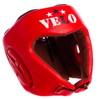 Шолом боксерський професійний шкіряний AIBA VELO 3080 S-XL червоний