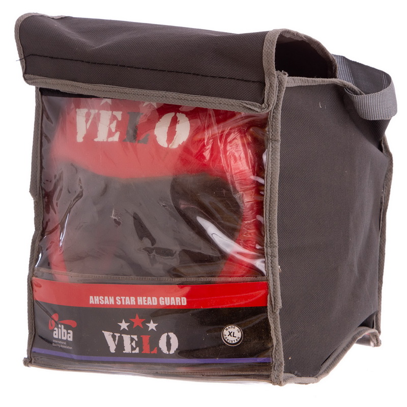 Шолом боксерський професійний шкіряний AIBA VELO 3080 S-XL червоний