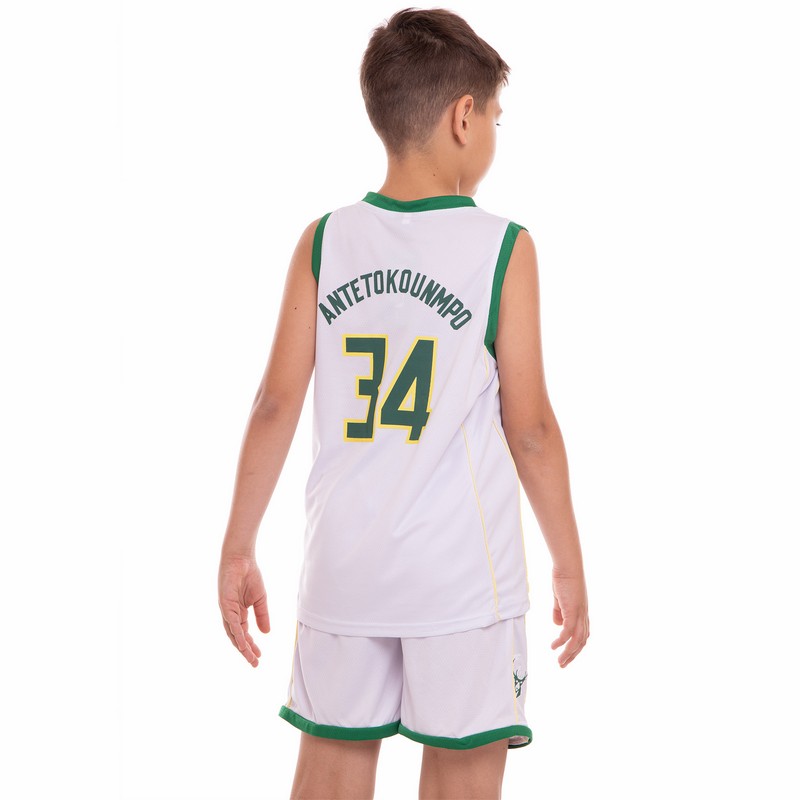 Форма баскетбольна дитяча NBA клуб Milwaukee Bucks 34 3582 S-2XL білий-зелений