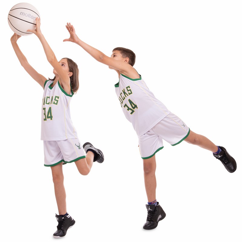 Форма баскетбольна дитяча NBA клуб Milwaukee Bucks 34 3582 S-2XL білий-зелений