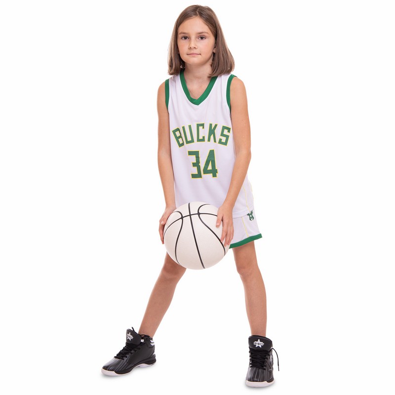 Форма баскетбольна дитяча NBA клуб Milwaukee Bucks 34 3582 S-2XL білий-зелений