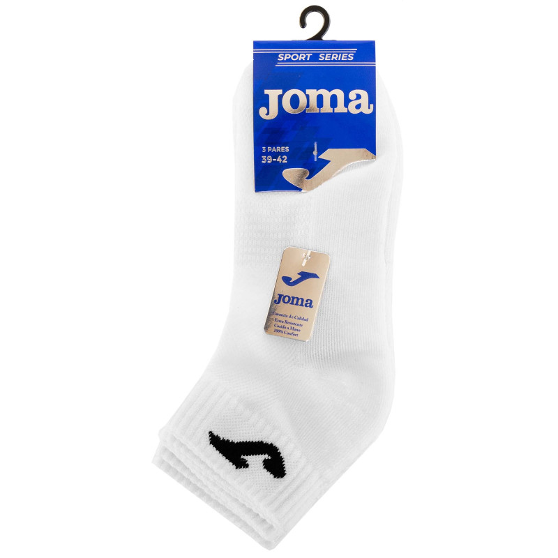 Набір шкарпеток спортивних унісекс коротких 3штуки Joma SPORT 400780-200 розмір 39-46 білий