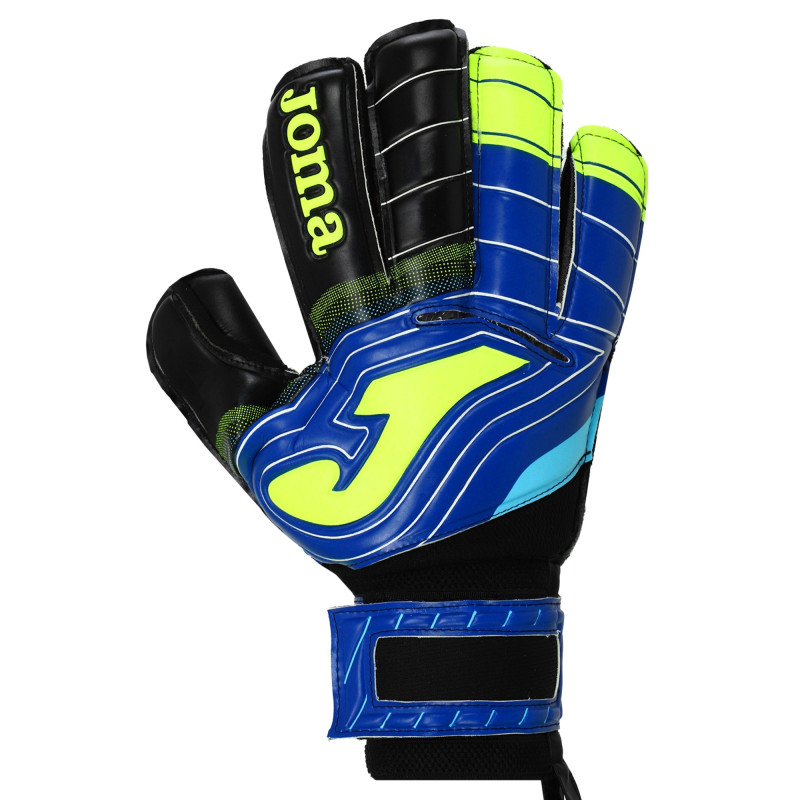 Рукавиці воротарські професійні із захистом пальців Joma BRAVE 401183-121 розмір 7-12 чорний-синій-жовтий