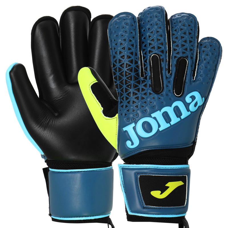 Рукавиці воротарські професійні із захистом пальців Joma PREMIER 401195-301 розмір 7-12 чорний-синій-жовтий