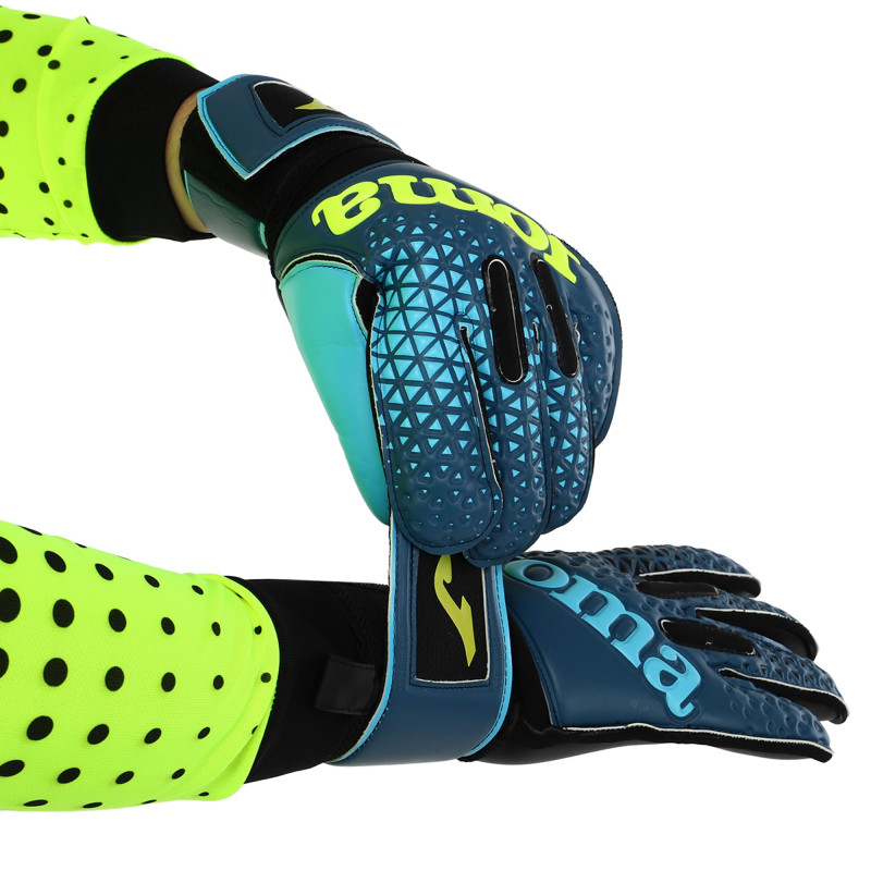 Рукавиці воротарські професійні із захистом пальців Joma PREMIER 401195-301 розмір 7-12 чорний-синій-жовтий