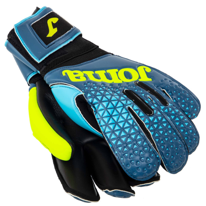 Рукавиці воротарські професійні із захистом пальців Joma PREMIER 401195-301 розмір 7-12 чорний-синій-жовтий