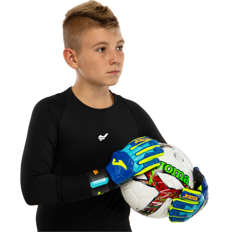 Рукавиці воротарські професійні із захистом пальців Joma BRAVE 401366-721 розмір 7-10 синій-жовтий
