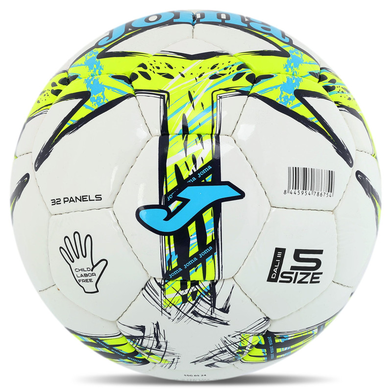 М'яч футбольний Joma DALI III 401412-216-T5 №5 TPU білий-жовтий
