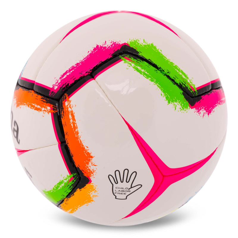 М'яч футбольний Joma HALLEY II 401727-218-T4 №4 білий-рожевий