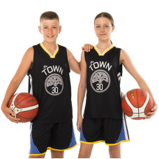 Форма баскетбольна дитяча NBA клуб Golden state warriors 30 S-2XL чорний-жовтий