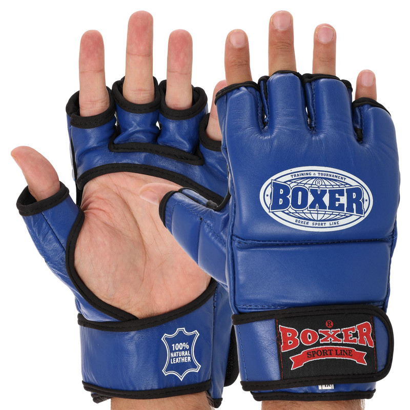 Рукавиці для змішаних єдиноборств MMA BOXER 5020 M-XL кольори в асортименті