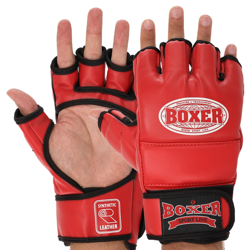 Рукавиці для змішаних єдиноборств MMA BOXER 5021 M-XL кольори в асортименті