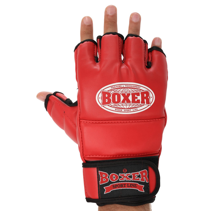 Рукавиці для змішаних єдиноборств MMA BOXER 5021 M-XL кольори в асортименті