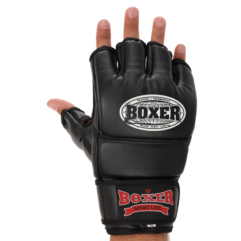 Рукавиці для змішаних єдиноборств MMA BOXER 5021 M-XL кольори в асортименті