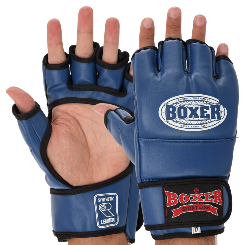 Рукавиці для змішаних єдиноборств MMA BOXER 5021 M-XL кольори в асортименті