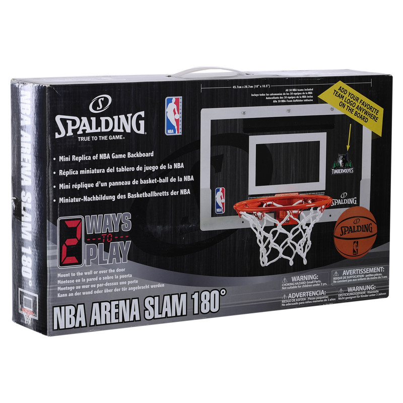 Щит баскетбольний з кільцем та сіткою кріпленням на двері SPALDING NBA Arena Slam 180 56103CN