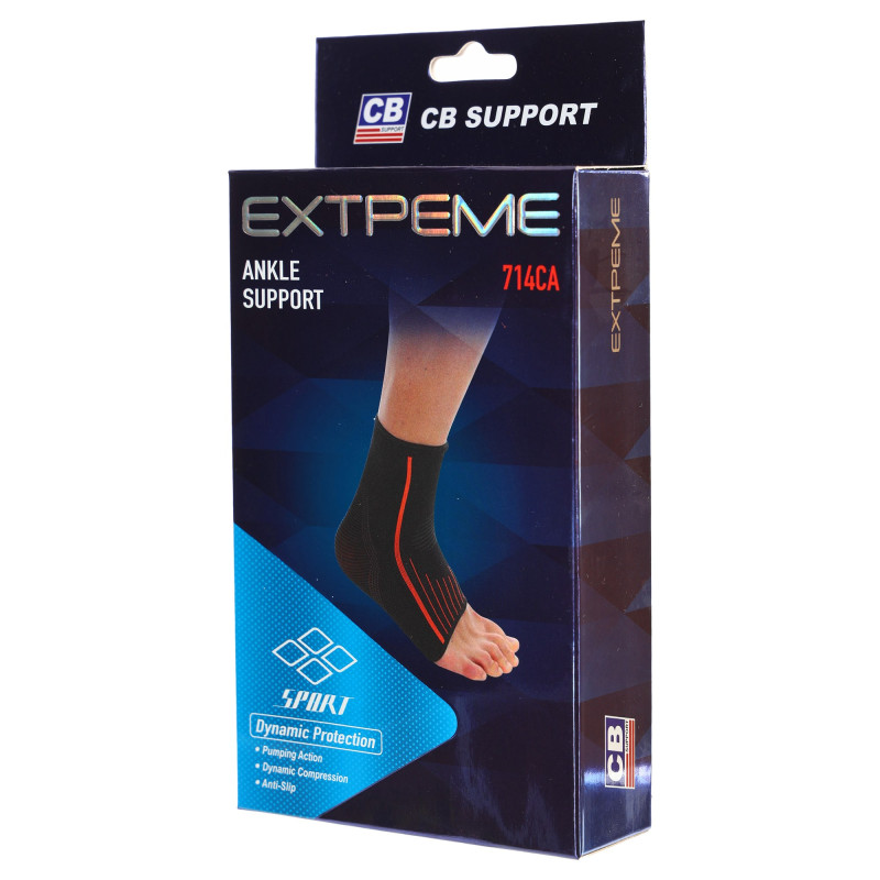 Бандаж на гомілковостоп еластичний EXTREME 714CA One size 1шт чорний-червоний