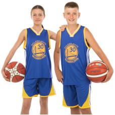 Форма баскетбольна дитяча NBA клуб Golden state warriors 30 7354 S-2XL синій-жовтий