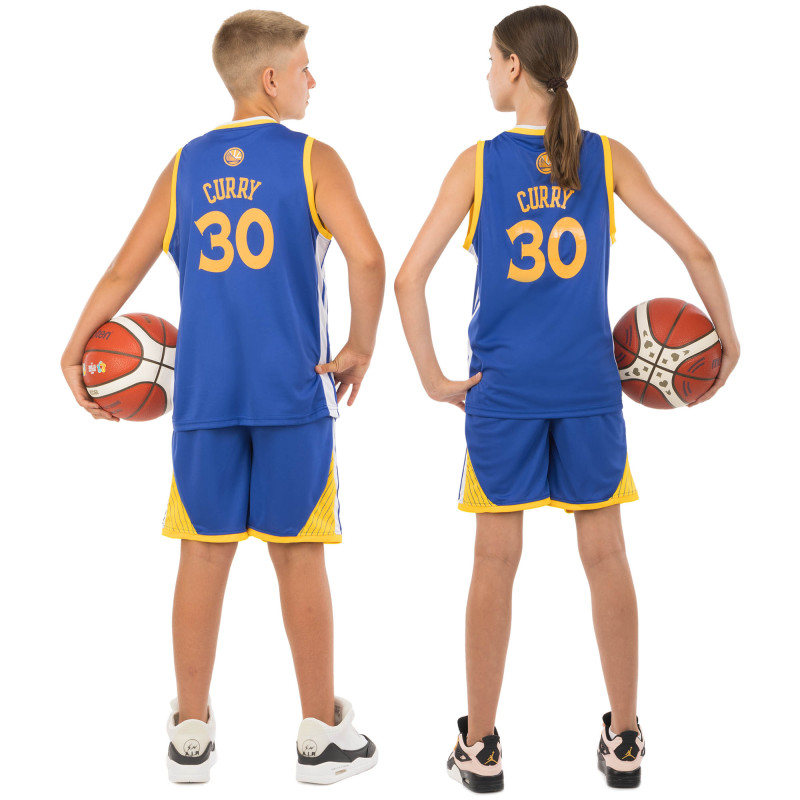 Форма баскетбольна дитяча NBA клуб Golden state warriors 30 7354 S-2XL синій-жовтий