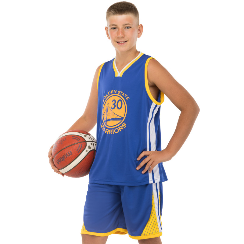 Форма баскетбольна дитяча NBA клуб Golden state warriors 30 7354 S-2XL синій-жовтий