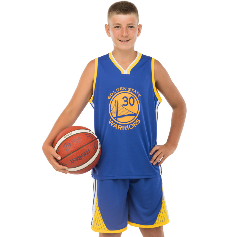 Форма баскетбольна дитяча NBA клуб Golden state warriors 30 7354 S-2XL синій-жовтий