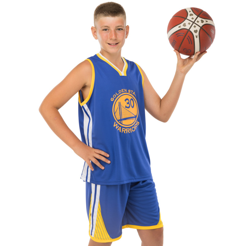 Форма баскетбольна дитяча NBA клуб Golden state warriors 30 7354 S-2XL синій-жовтий