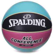 М'яч баскетбольний SPALDING ALL CONFERENCE 76895Y розмір 7 блакитний-чорний