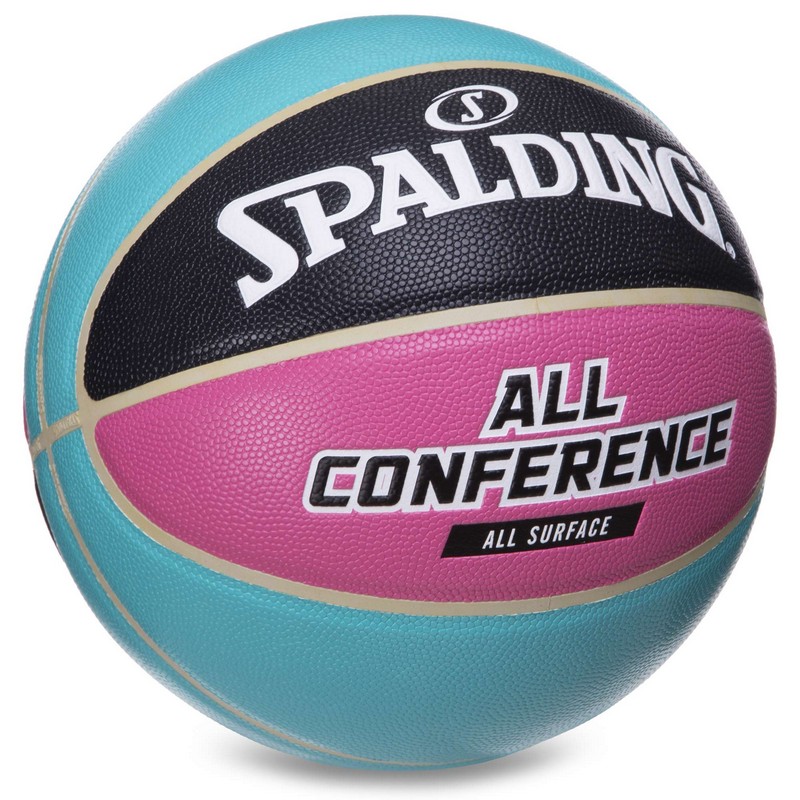 М'яч баскетбольний SPALDING ALL CONFERENCE 76895Y розмір 7 блакитний-чорний