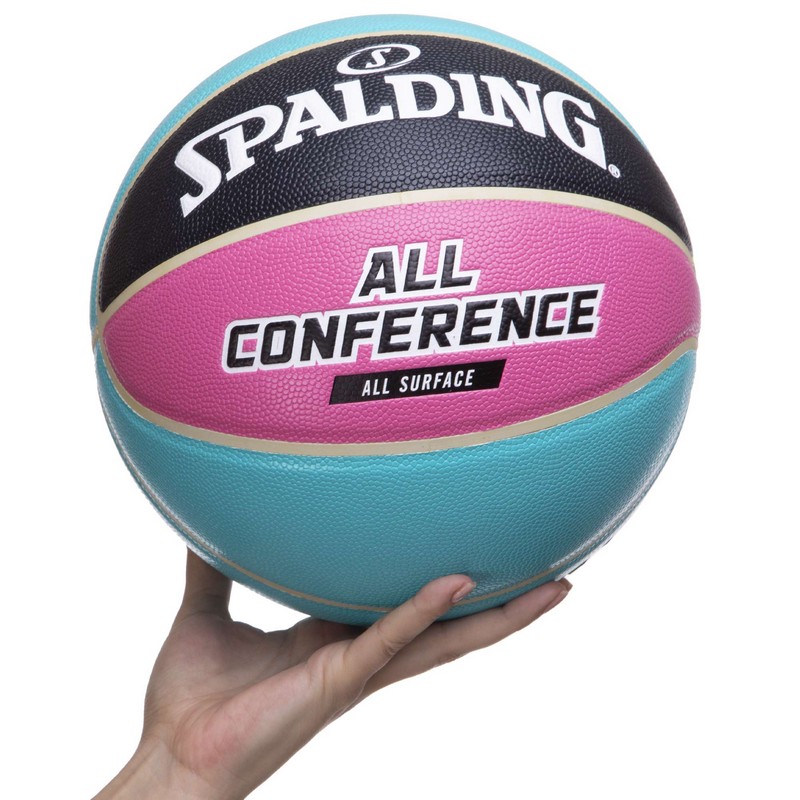 М'яч баскетбольний SPALDING ALL CONFERENCE 76895Y розмір 7 блакитний-чорний