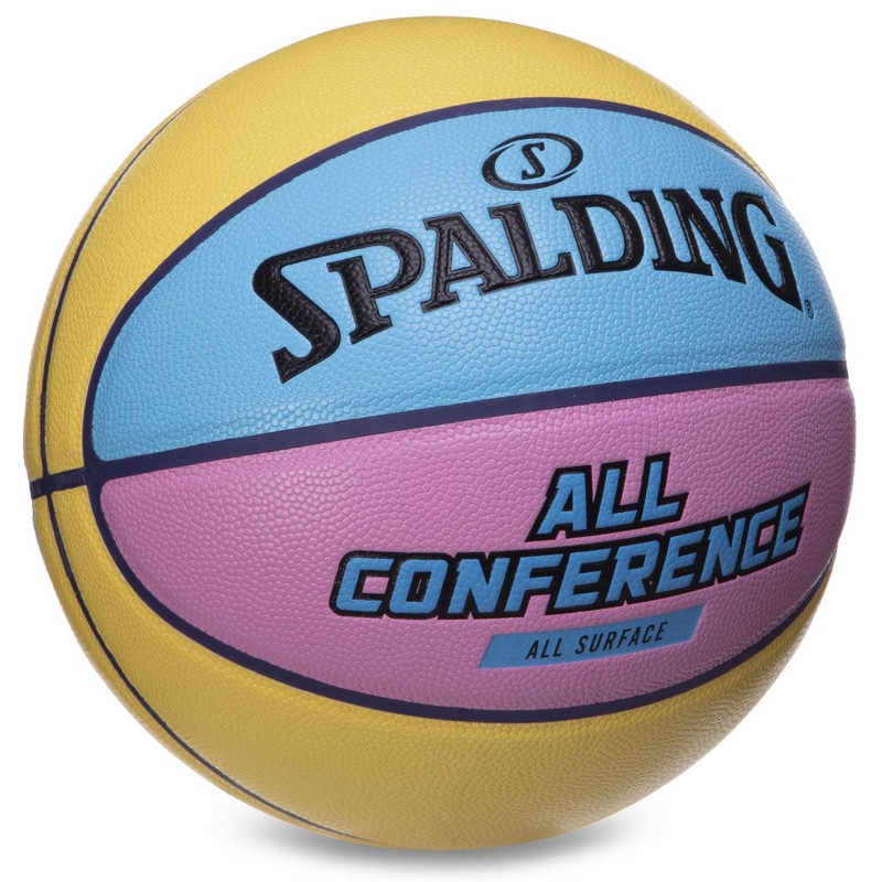 М'яч баскетбольний SPALDING ALL CONFERENCE 76896Y розмір 7 жовтий-блакитний