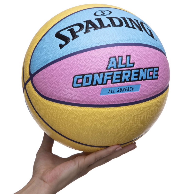 М'яч баскетбольний SPALDING ALL CONFERENCE 76896Y розмір 7 жовтий-блакитний
