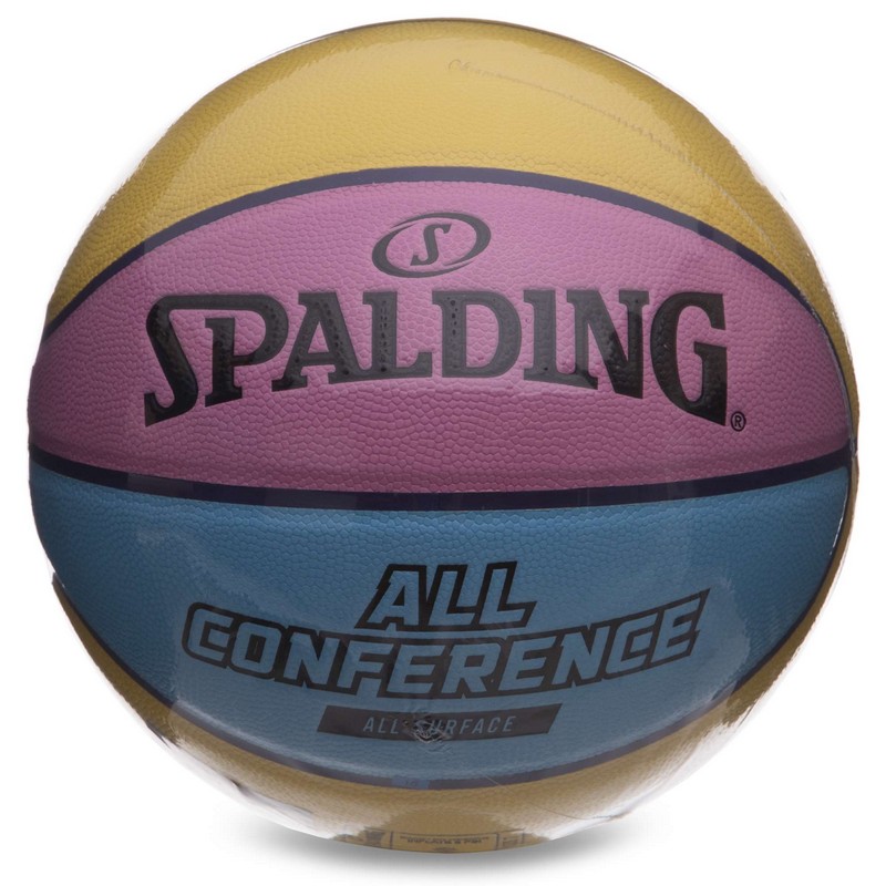 М'яч баскетбольний SPALDING ALL CONFERENCE 76896Y розмір 7 жовтий-блакитний