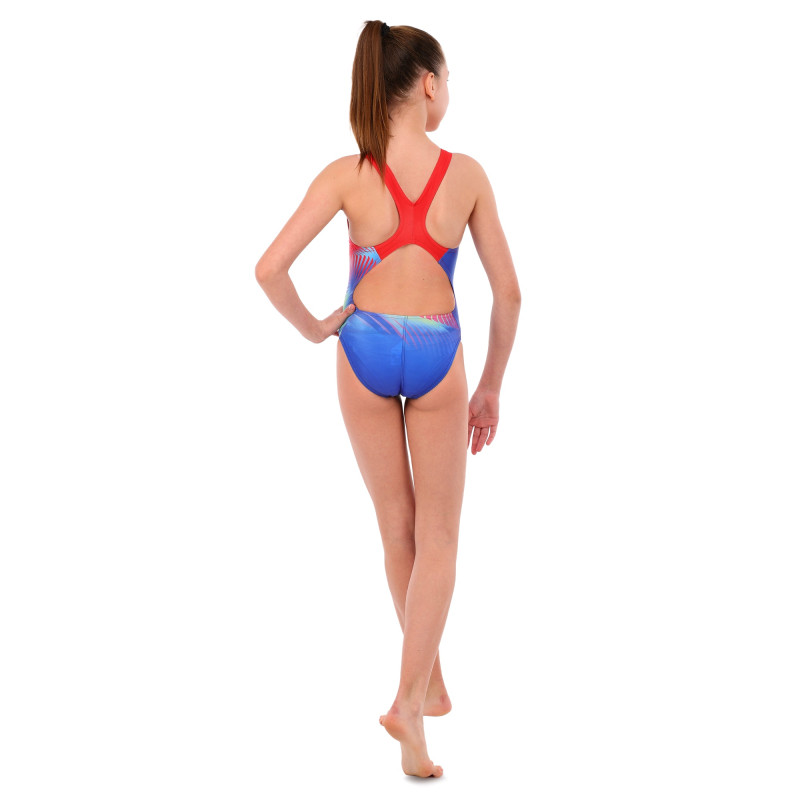 Купальник для плавання злитий жіночий YINGFA 8017 XS-2XL червоний-синій