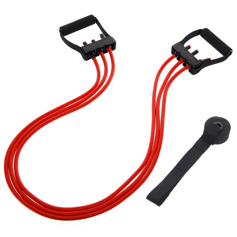 Еспандер трубчастий з ручками з дверним фіксатором SP-Sport  Resistance Band 8021-30-170 30LB d-12мм l-170см червоний