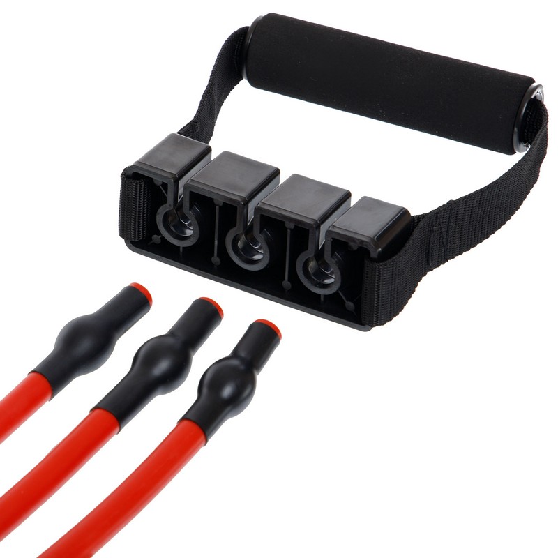 Еспандер трубчастий з ручками з дверним фіксатором SP-Sport  Resistance Band 8021-30-170 30LB d-12мм l-170см червоний