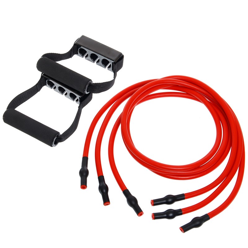 Еспандер трубчастий з ручками з дверним фіксатором SP-Sport  Resistance Band 8021-30-170 30LB d-12мм l-170см червоний