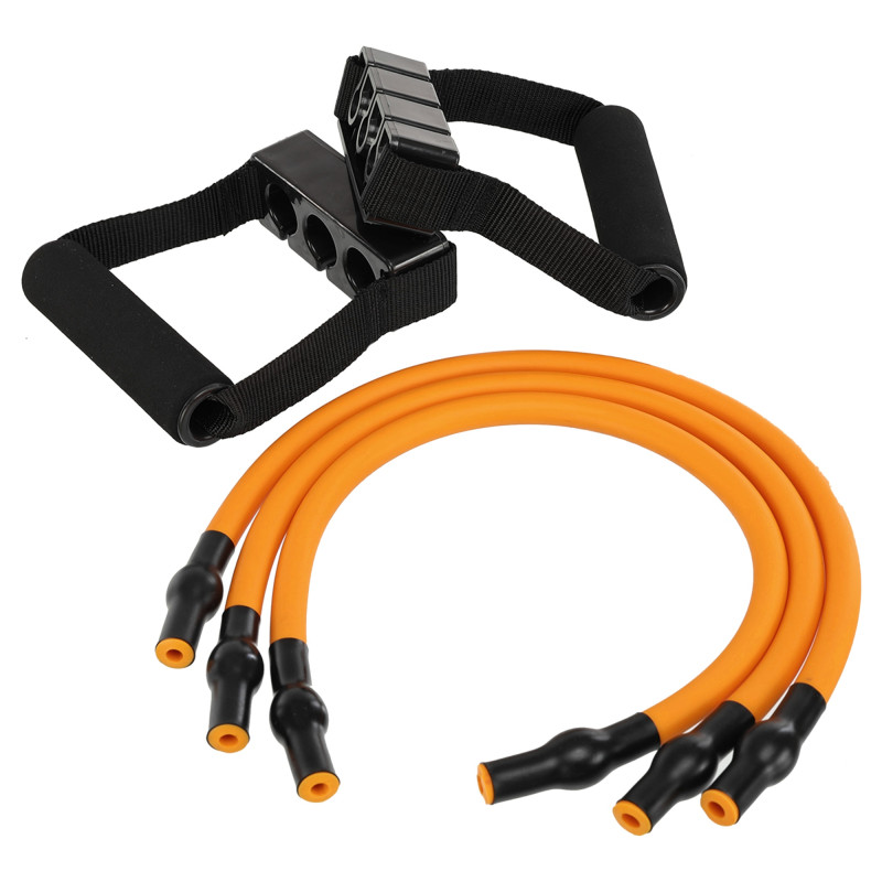 Еспандер трубчастий з ручками SP-Sport Resistance Band 8021-4 навантаження-18кг довжина-75см жовтий