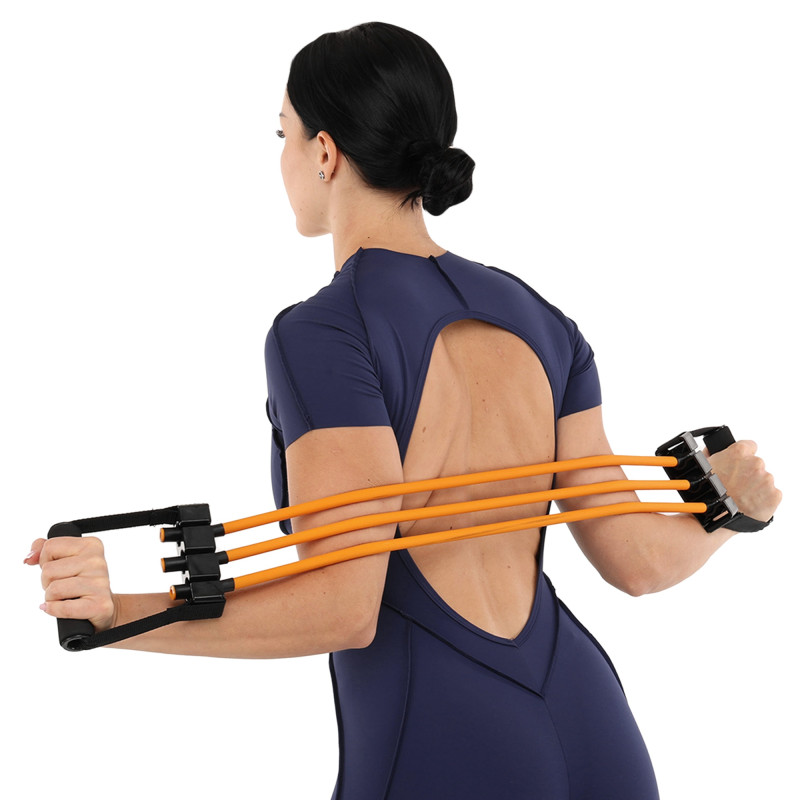 Еспандер трубчастий з ручками SP-Sport Resistance Band 8021-4 навантаження-18кг довжина-75см жовтий