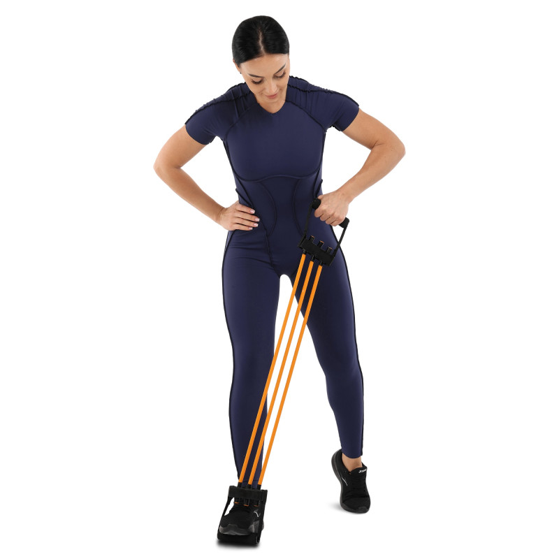 Еспандер трубчастий з ручками SP-Sport Resistance Band 8021-4 навантаження-18кг довжина-75см жовтий