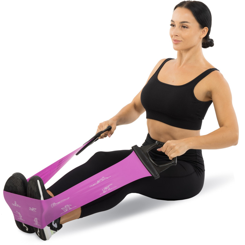 Стрічка-еспандер еластична для фітнесу та йоги з ручками SP-Sport Pilates Band 8038 кольори в асортименті
