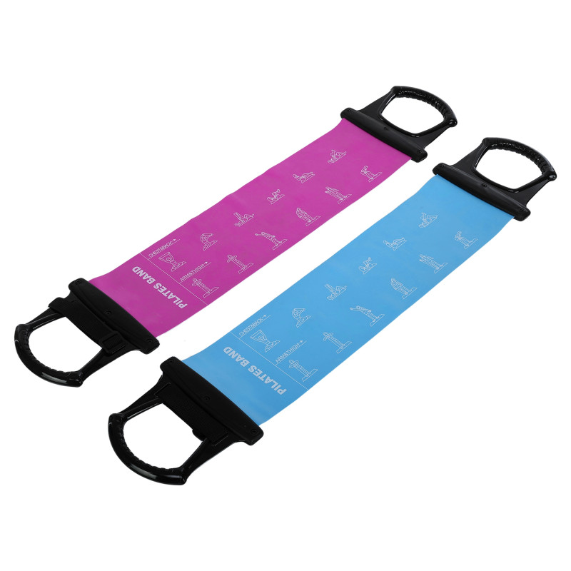 Стрічка-еспандер еластична для фітнесу та йоги з ручками SP-Sport Pilates Band 8038 кольори в асортименті